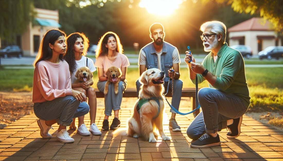 sesión de entrenamiento canino