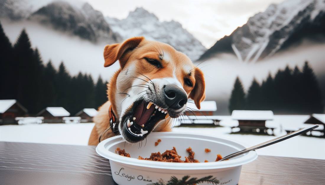 perro gruñe comer