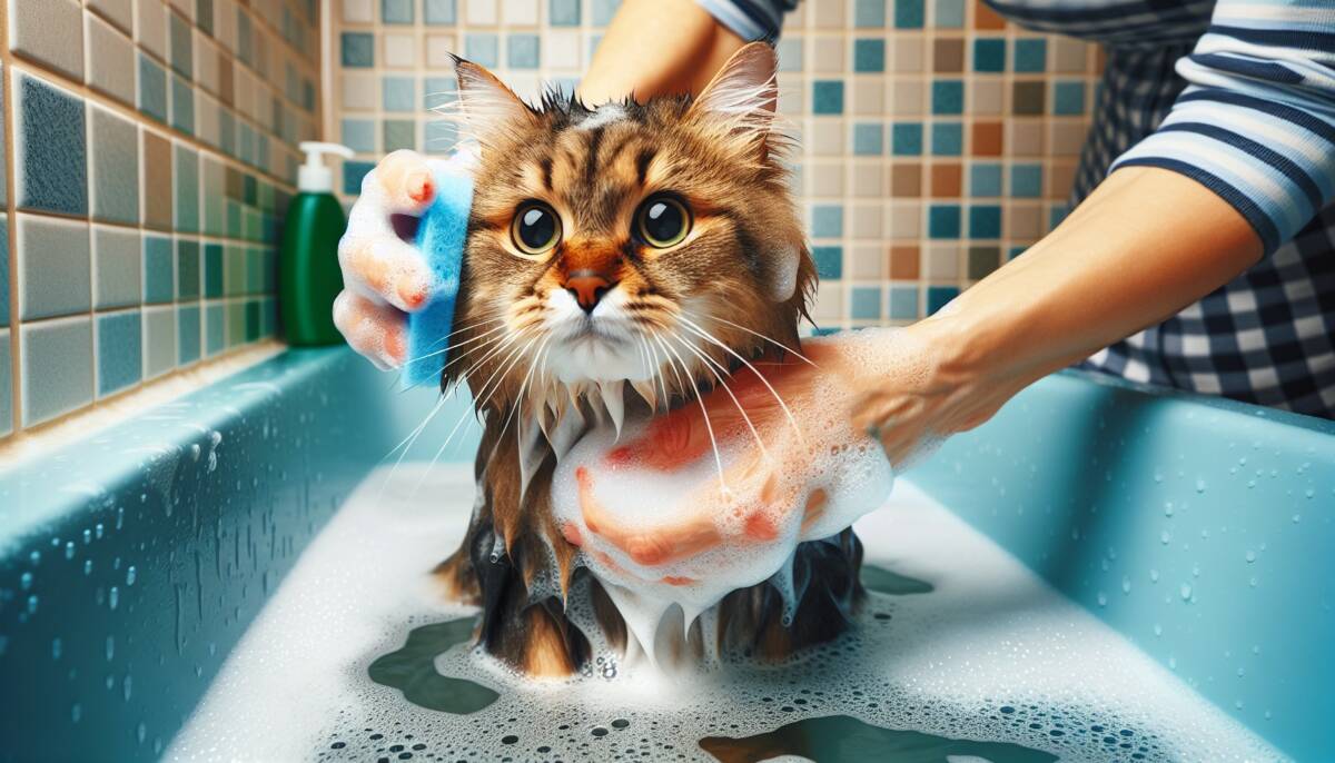 adult cat bath