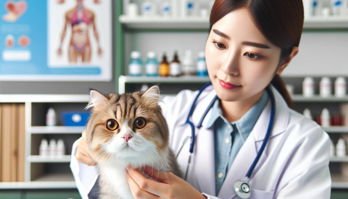 gato veterinario momento