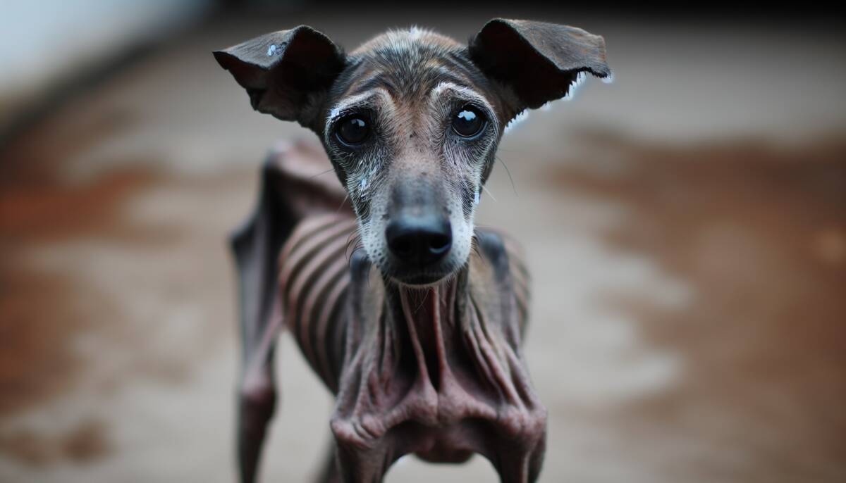 Cuidados y alimentación de un perro desnutrido