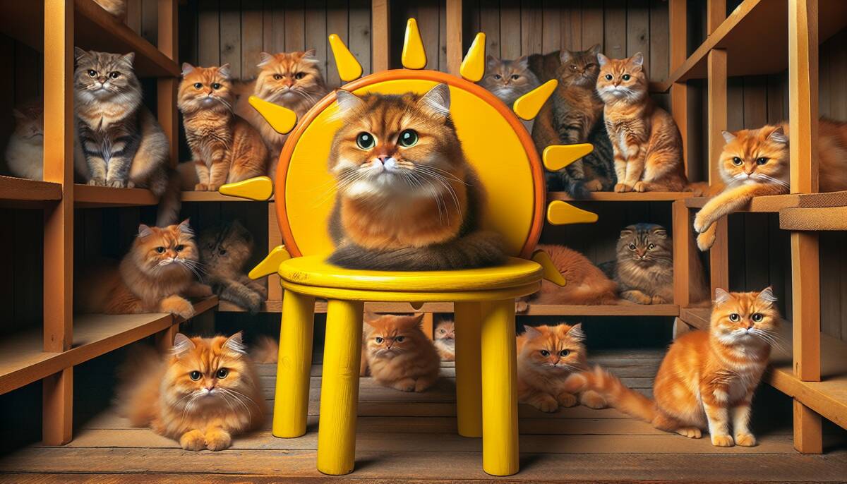 yellow stool cats