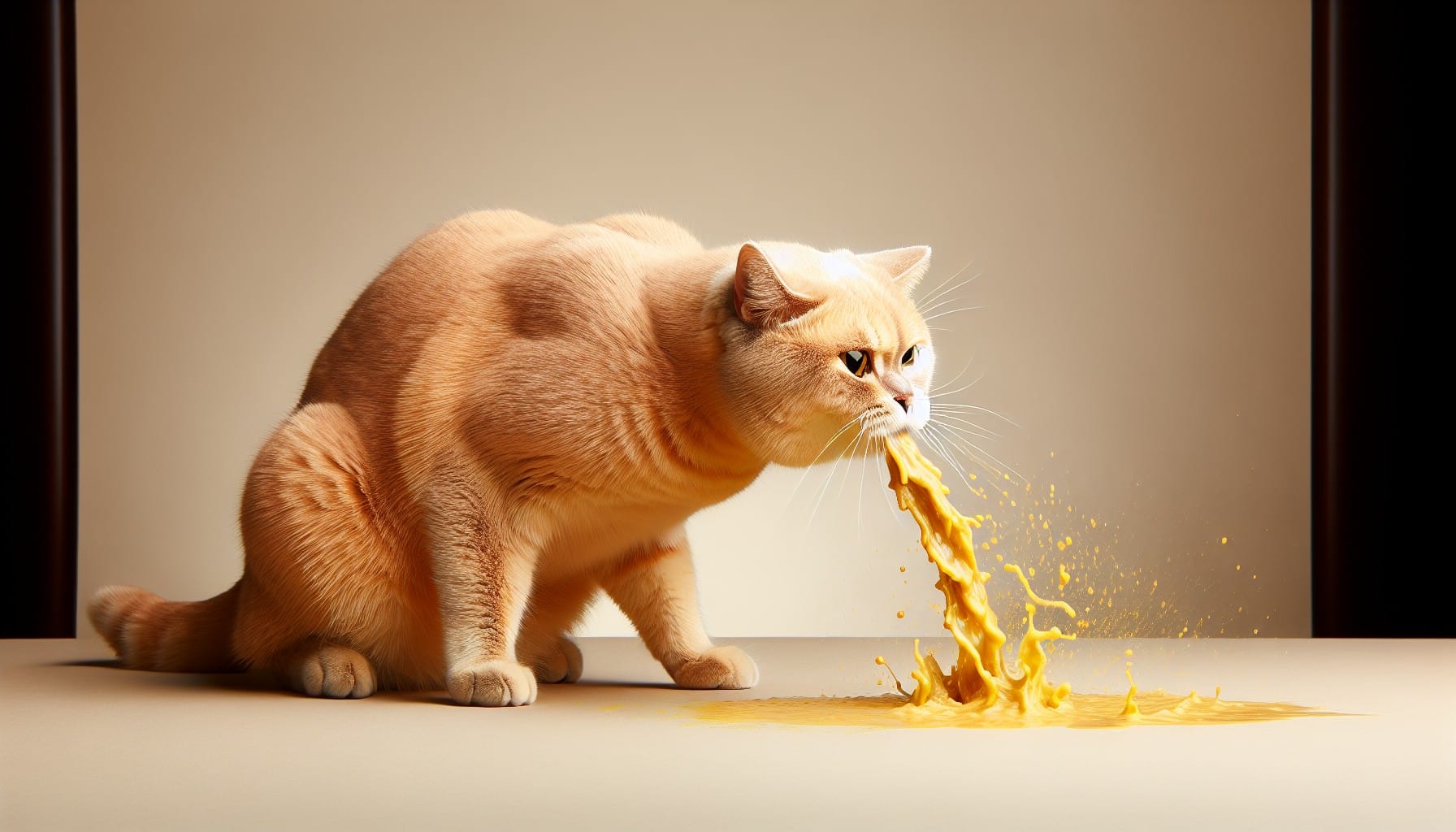 cat yellow vomit