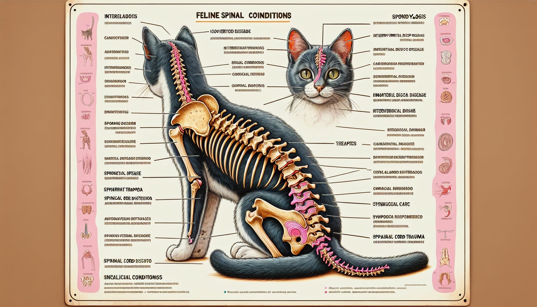 Afecciones y daños vertebrales en felinos