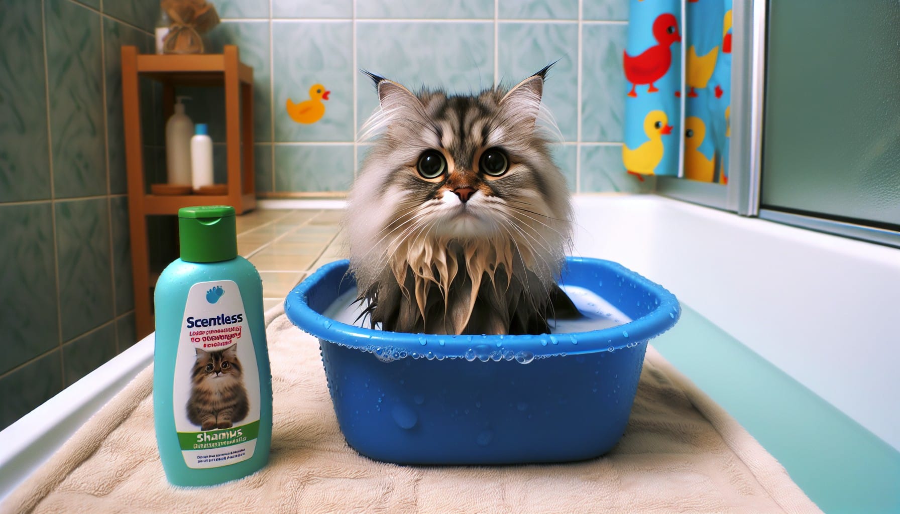 ¿Puedo bañar a mi gato con mi shampoo?