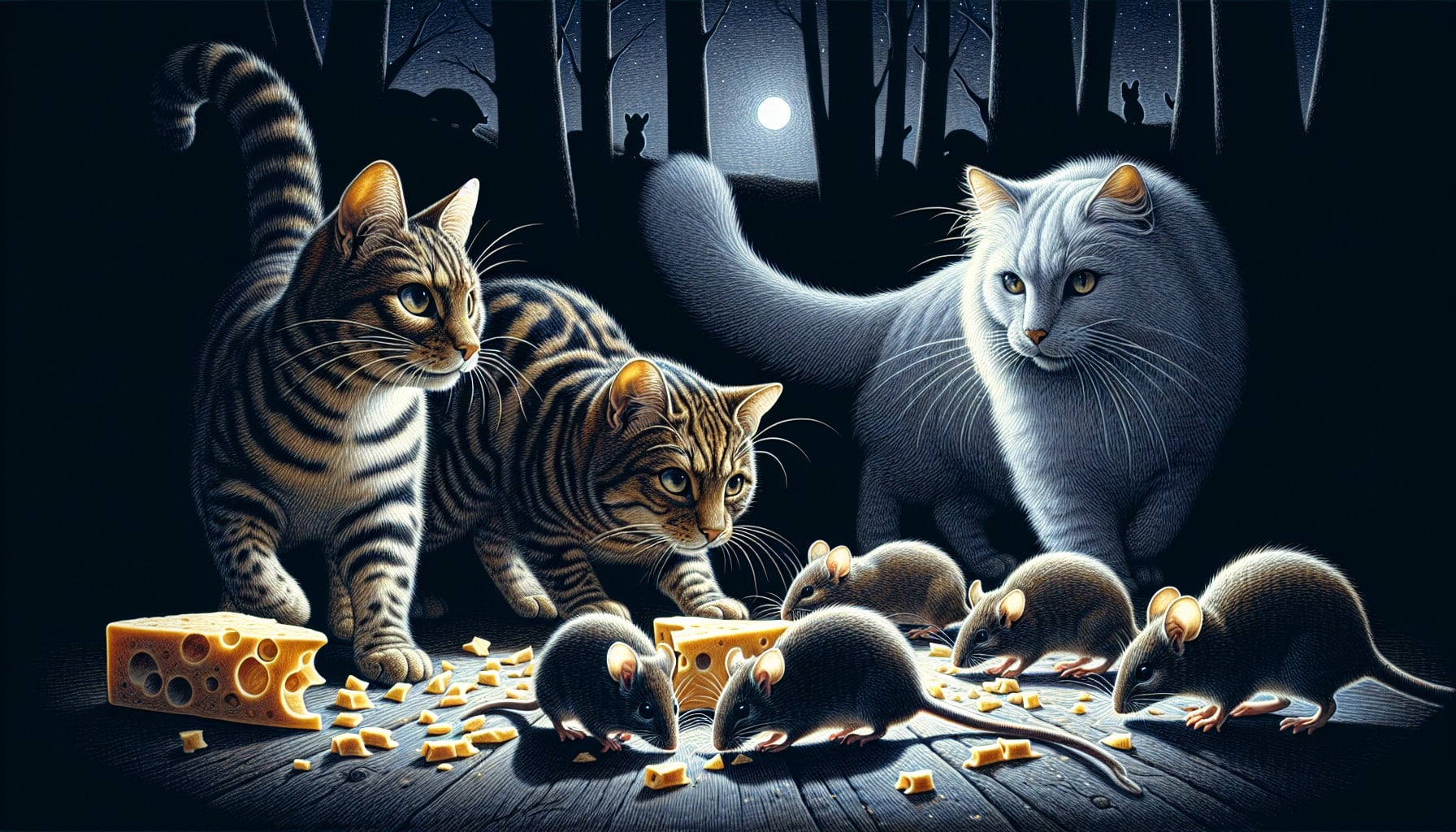 cats hunt mice