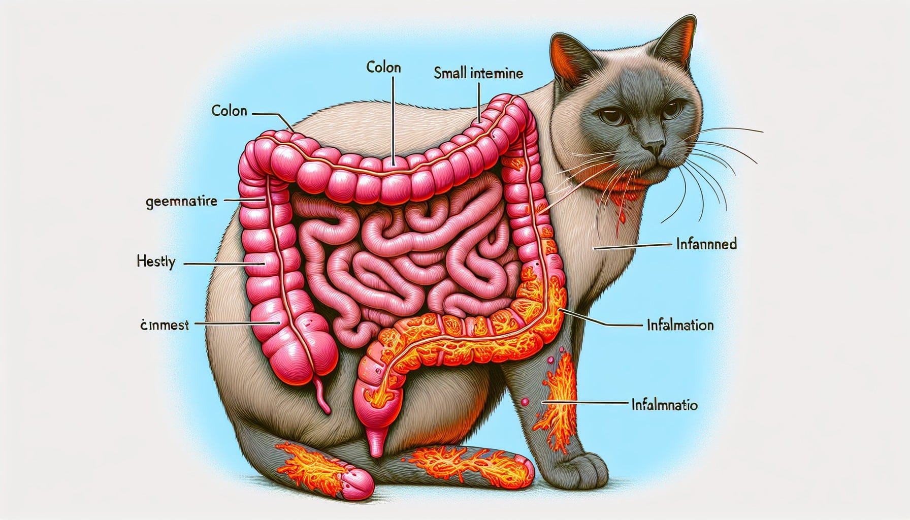 Inflamación intestinal en felinos: Clases, signos y curas