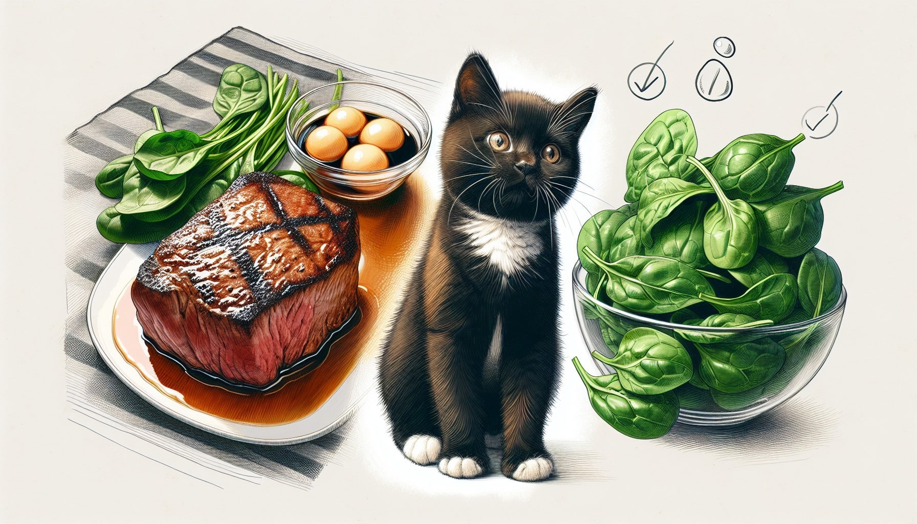 beef spinach cat