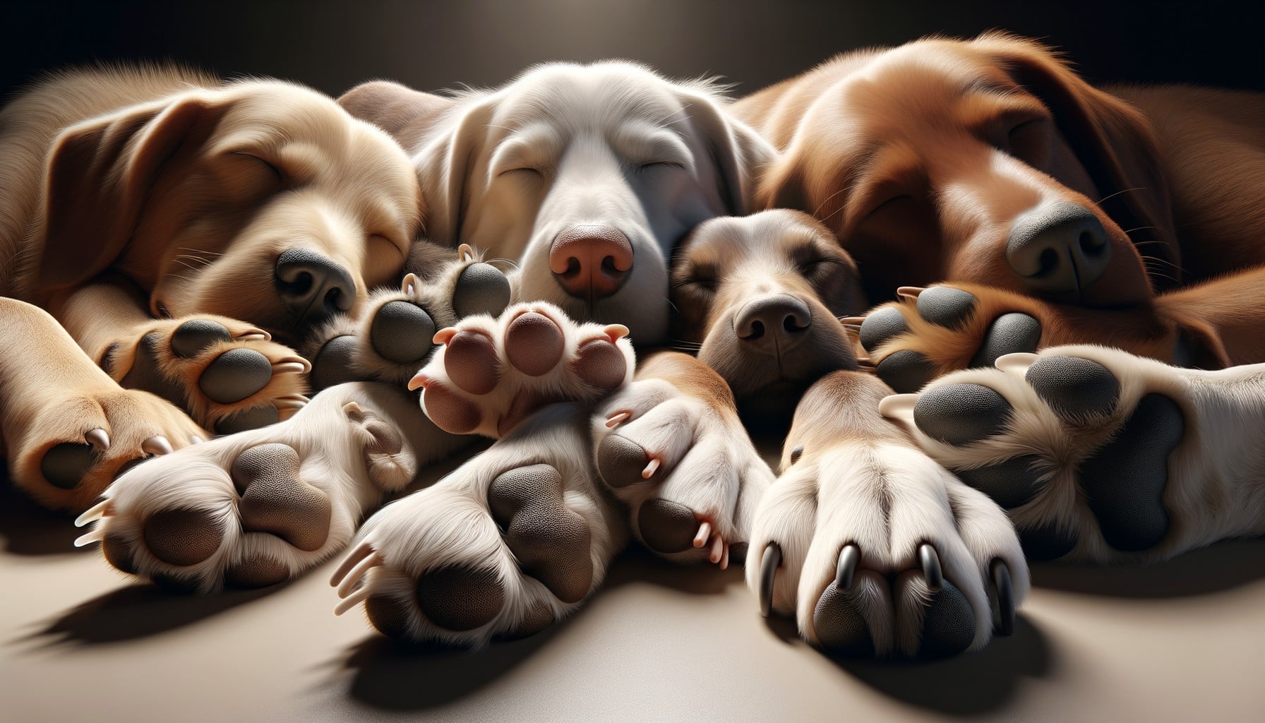 dogs sleep feet