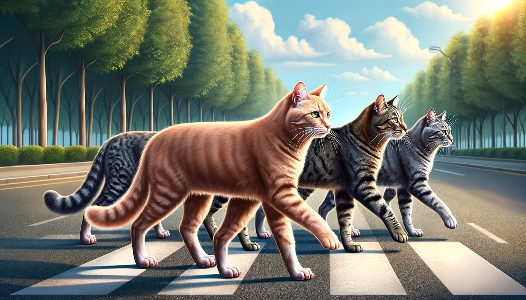 gatos piernas pasean