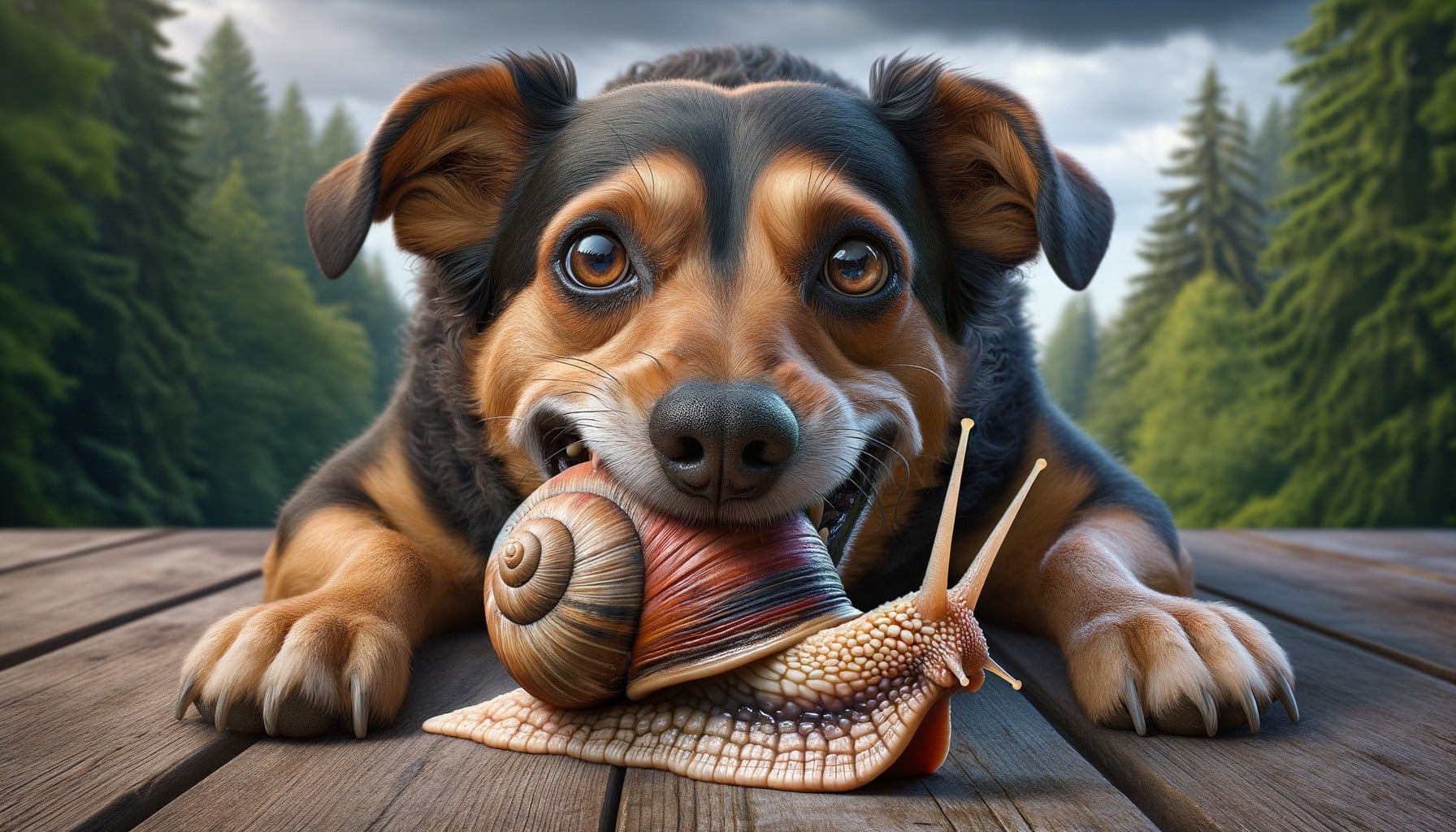 perro come caracol