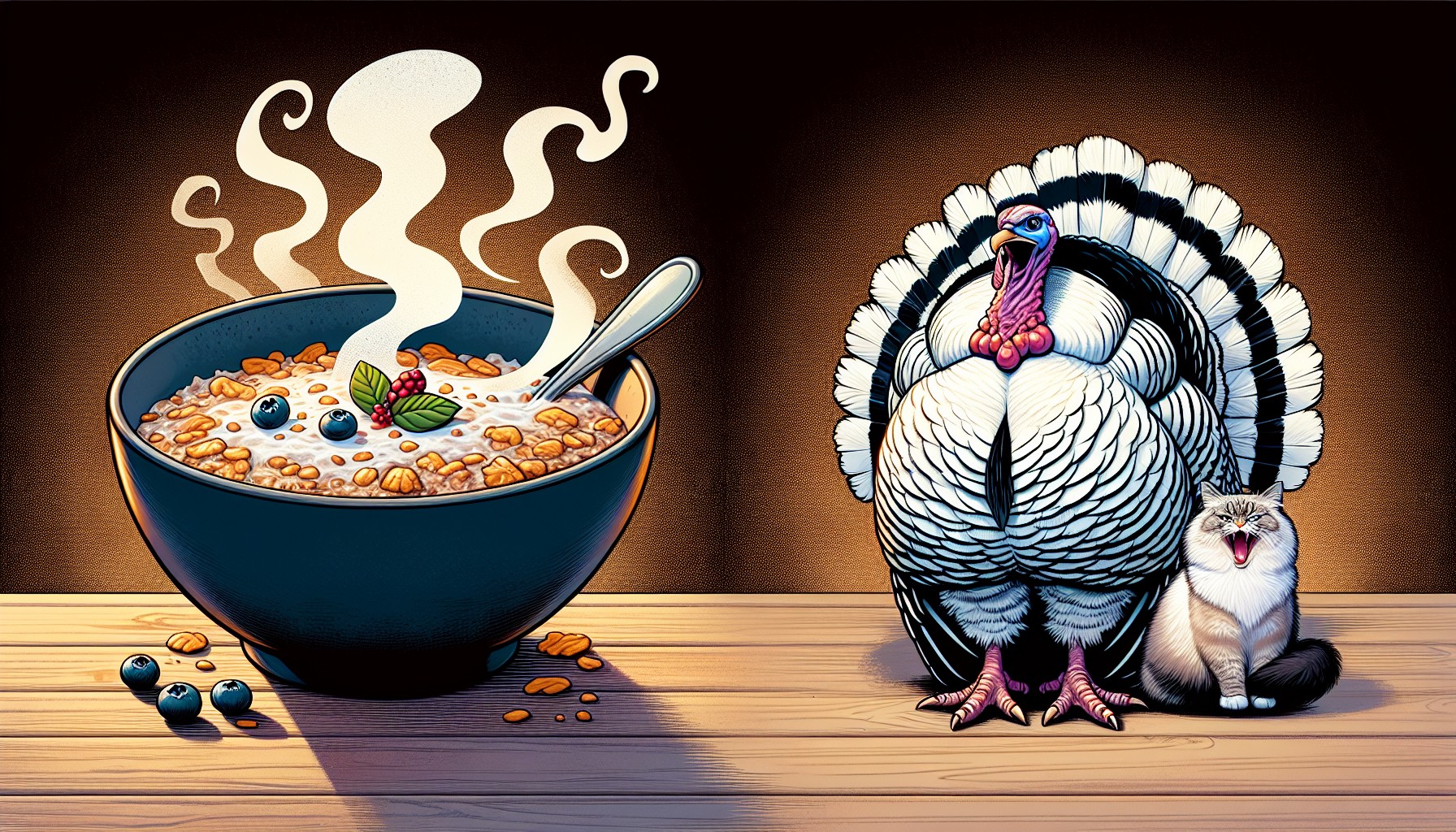 turkey oatmeal cat