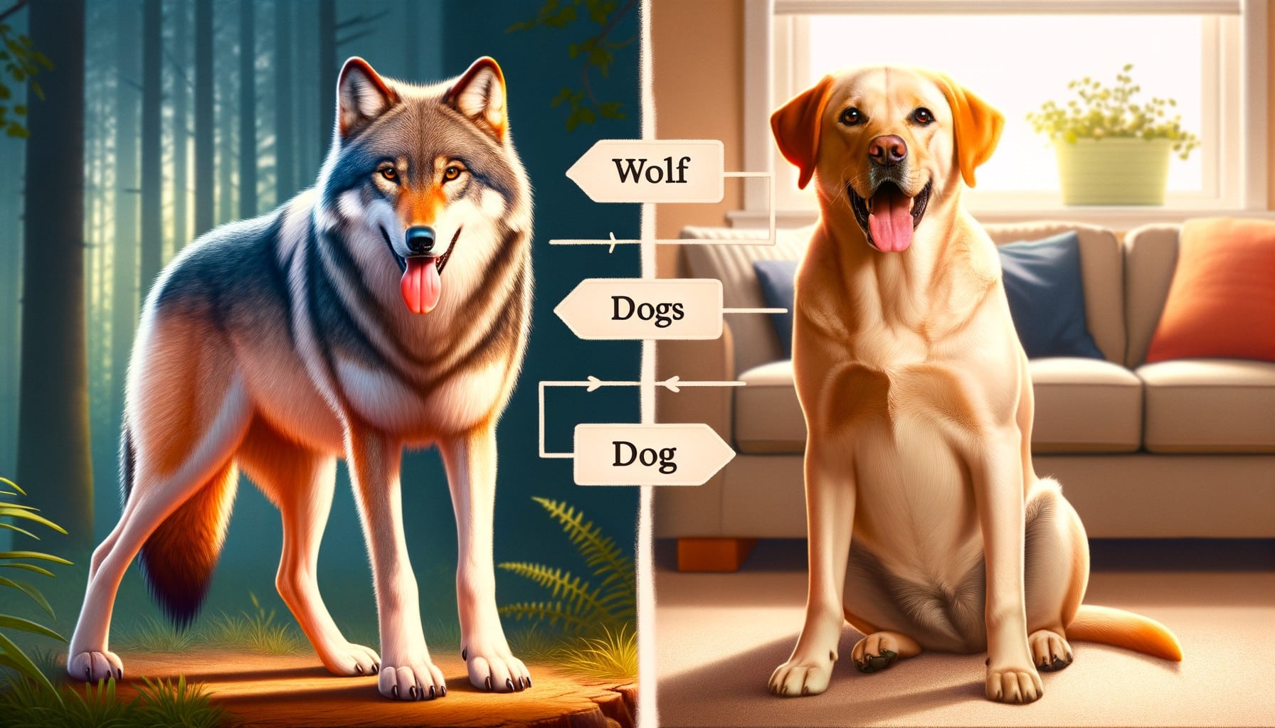 wolves dogs differences
