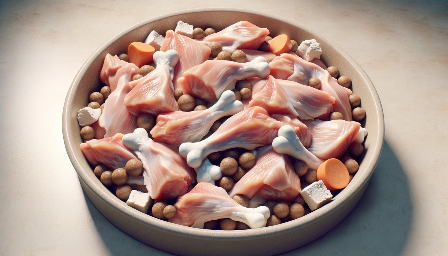 Dieta BARF casera de pollo y espinacas aprobada por perros