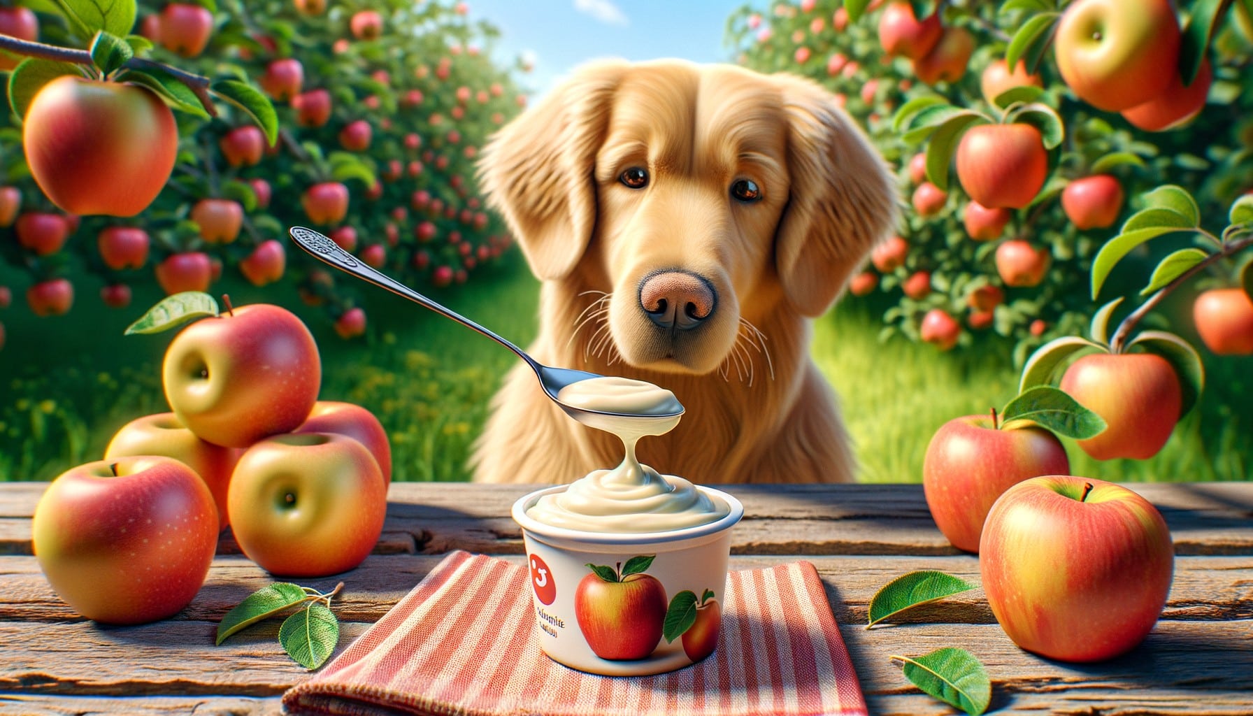 apple yogurt dog