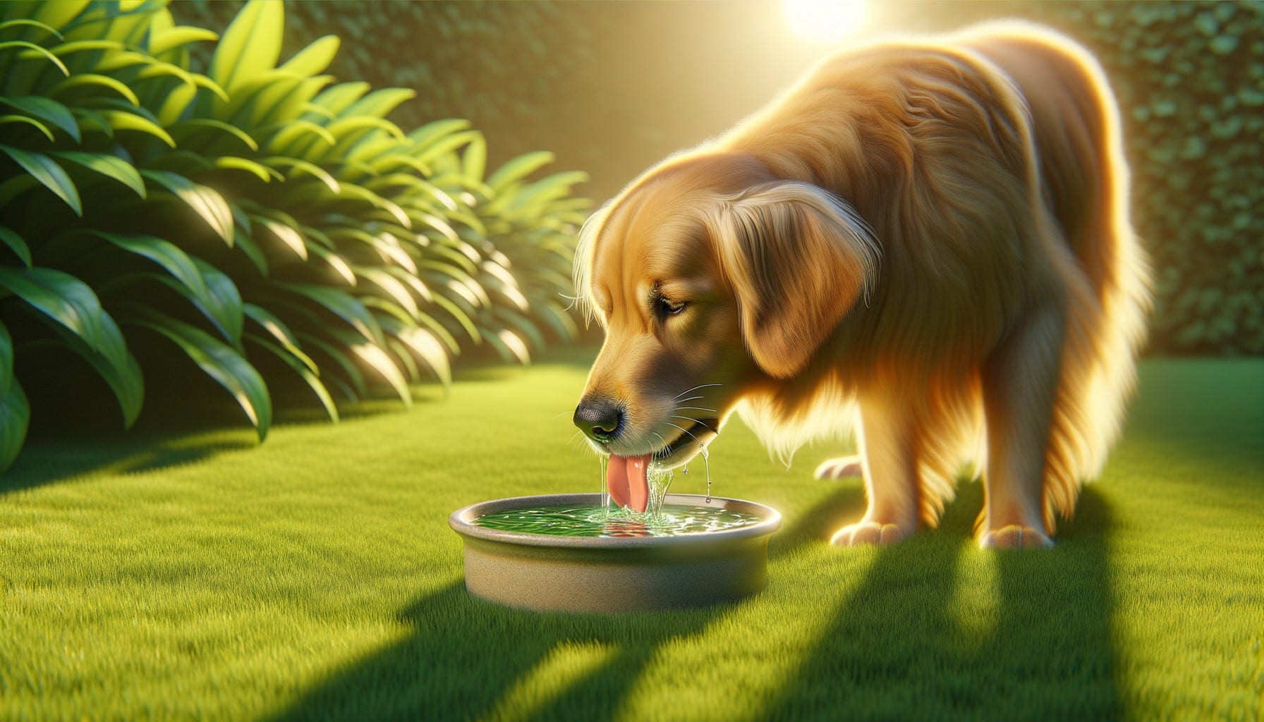 dog drink water